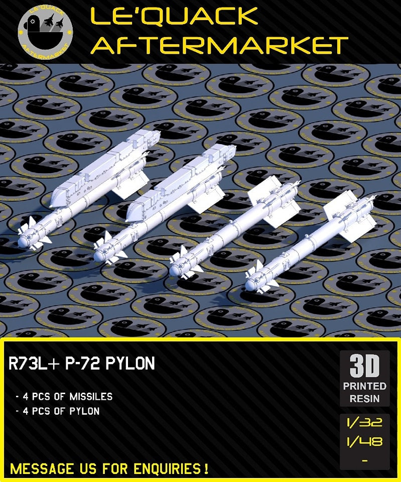 R-73L + P-72 3D printed resin scale model accessory