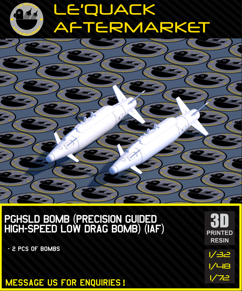 PGHSLD Bomb (Precision Guided High Speed Low Drag Bomb) IAF 3D printed resin scale model accessory