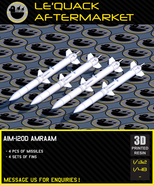 AIM-120D AMRAAM 3D printed resin scale model accessory