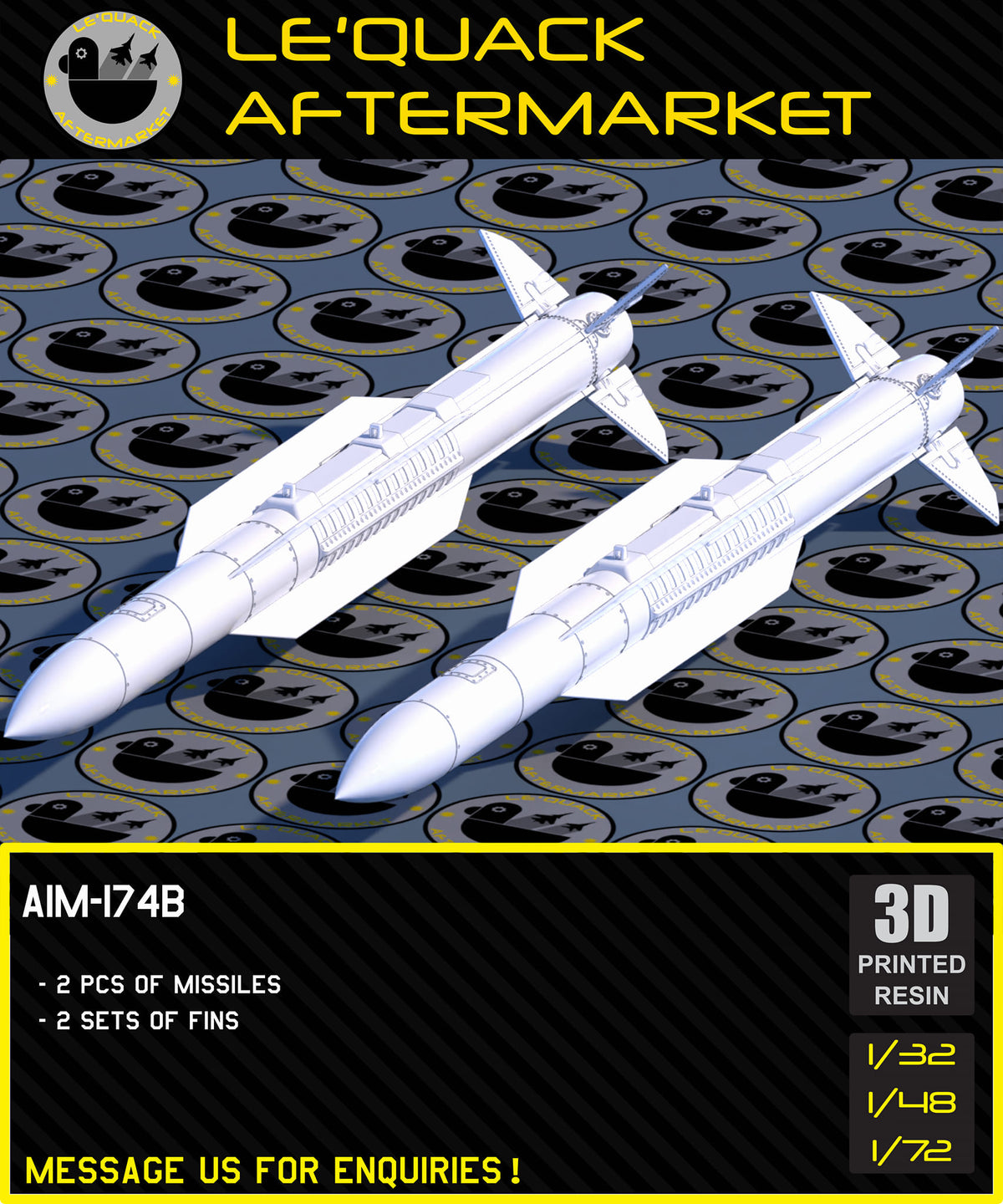 AIM-174B 3D printed resin scale model accessory