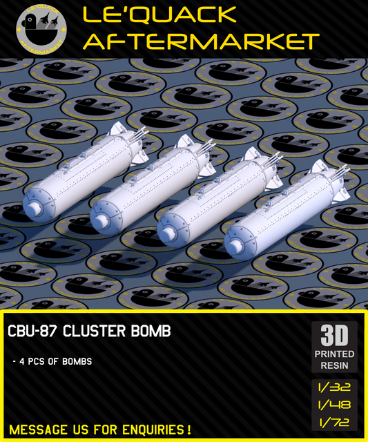 CBU-87 Cluster Bomb 3D printed resin scale model accessory
