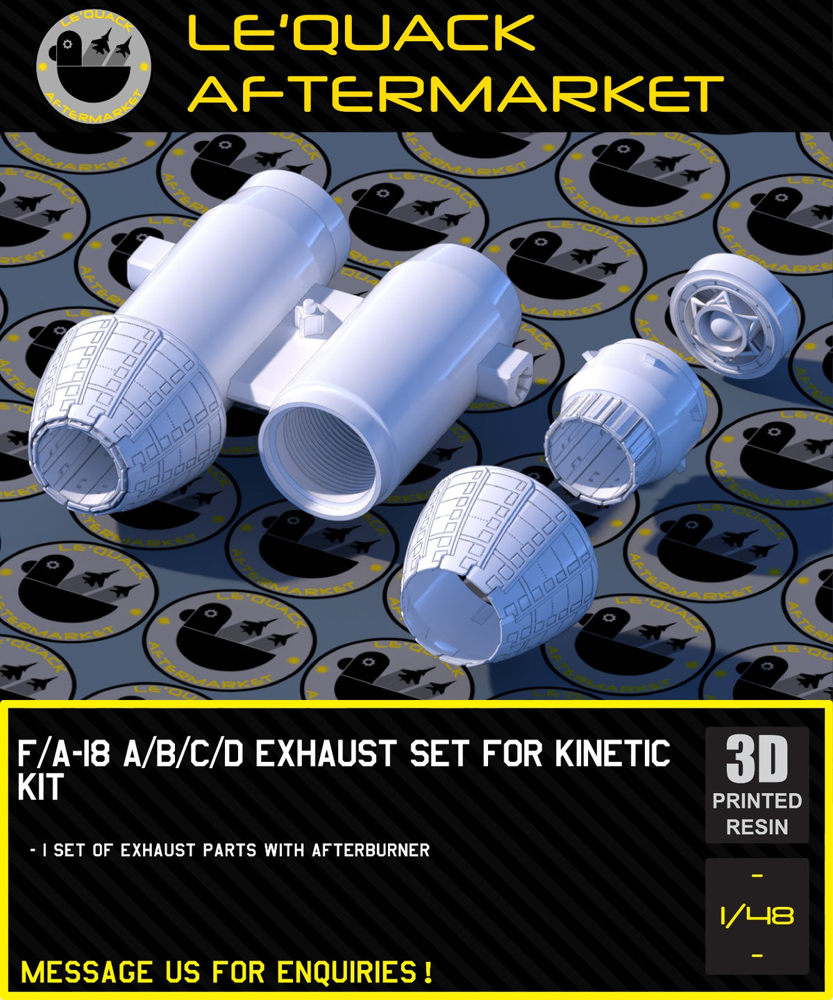 F-18 A/B/C/D Exhaust Set (Closed) for Kinetic Kit, 3D printed resin detail part