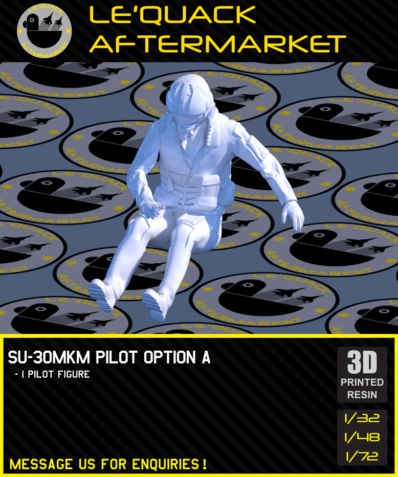 SU-30MKM Pilot figure, pose A, 3D printed resin scale model accessory
