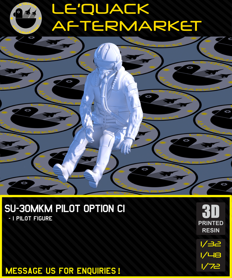 SU-30MKM Pilot figure, pose C1, 3D printed resin scale model accessory