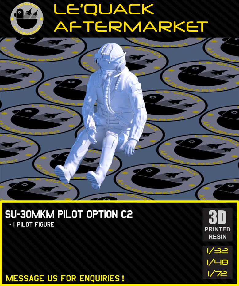 SU-30MKM Pilot figure, pose C2, 3D printed resin scale model accessory