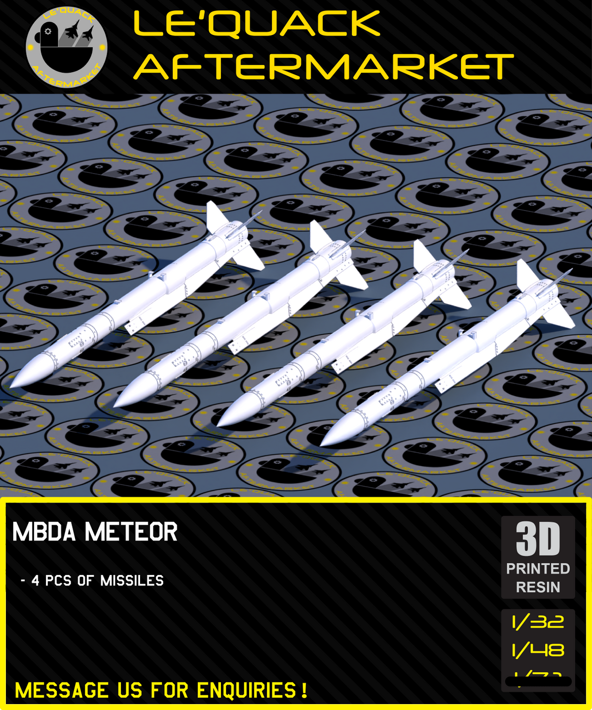 MBDA Meteor 3D printed resin scale model accessory