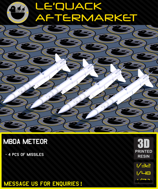 MBDA Meteor 3D printed resin scale model accessory