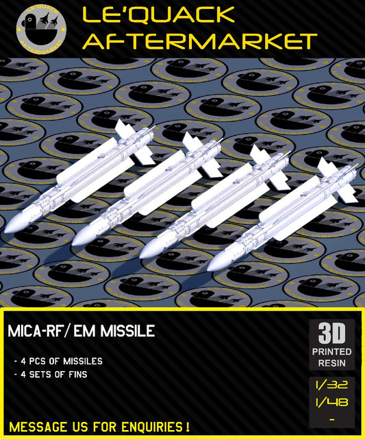 MICA-RF/EM Missile 3D printed resin scale model accessory