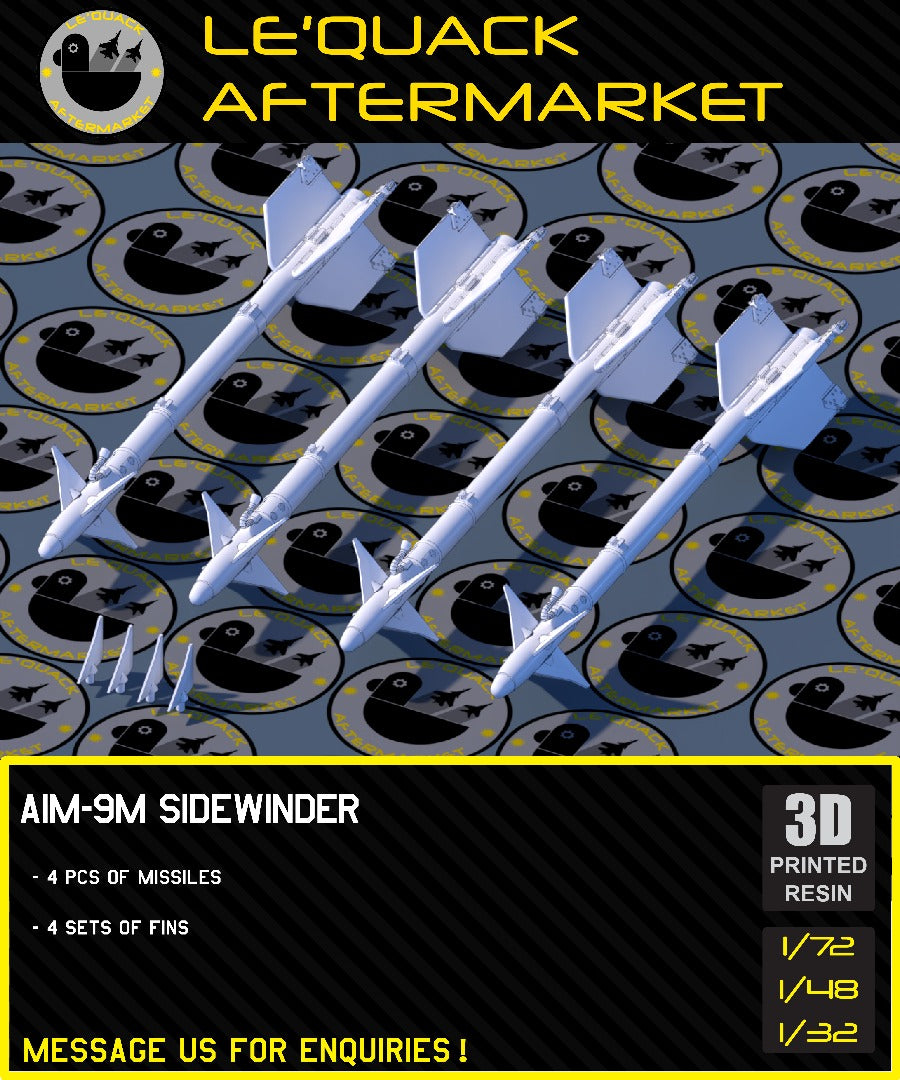 AIM-9M Sidewinder 3D printed resin scale model accessory
