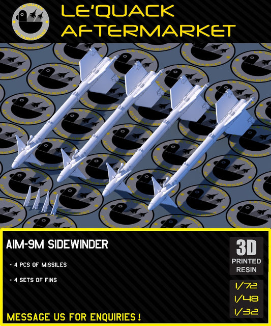 AIM-9M Sidewinder 3D printed resin scale model accessory
