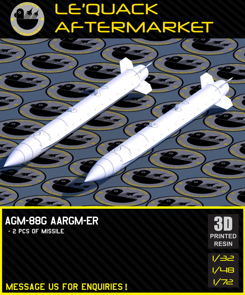 AGM-88G (AARGM-ER) 3D printed resin scale model accessory