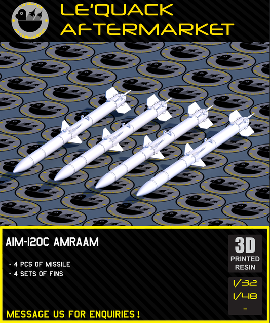 AIM-120C AMRAAM 3D printed resin scale model accessory