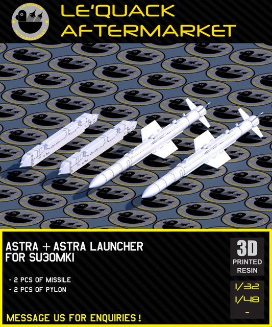 Astra + Astra Launcher for SU-30MKI 3D printed resin scale model accessory