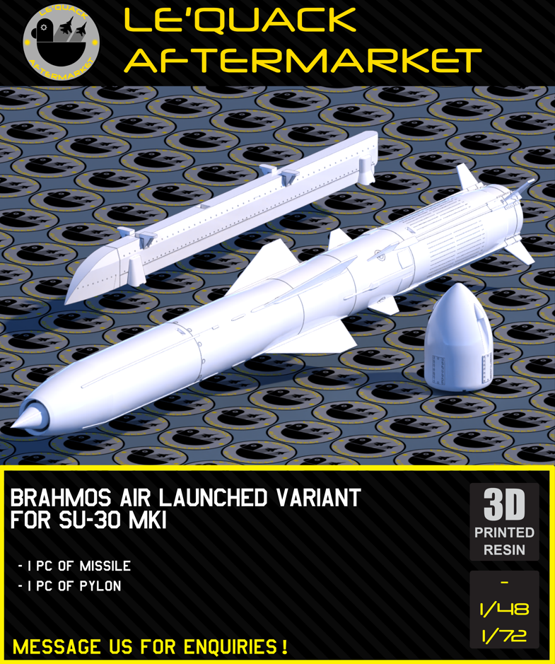 Brahmos Air Launched Variant for SU-30MKI 3D printed resin scale model accessory