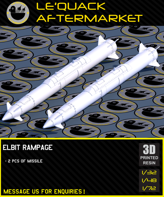 Elbit Rampage Missile 3D printed resin scale model accessory