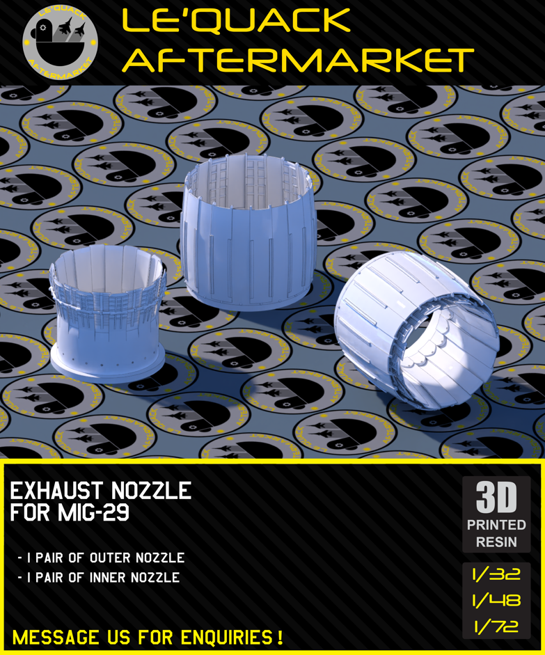 Exhaust Nozzle for MiG-29 3D printed resin scale model accessory