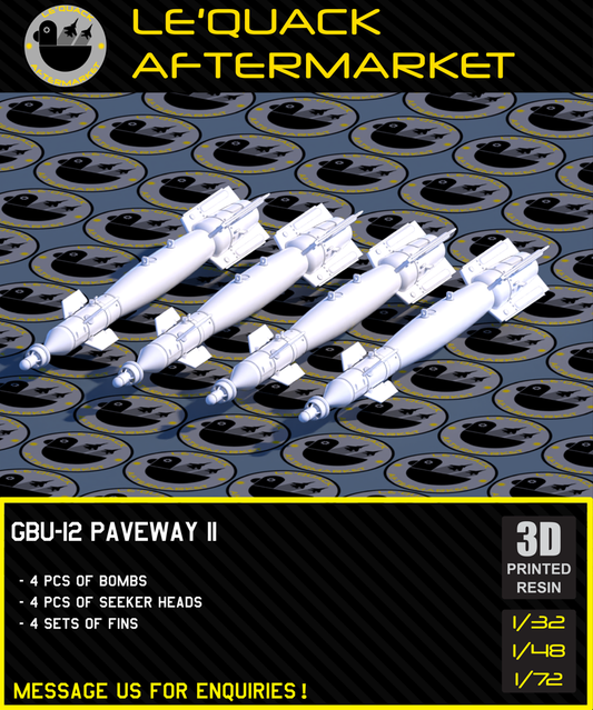 GBU-12 Paveway II 3D printed resin scale model accessory