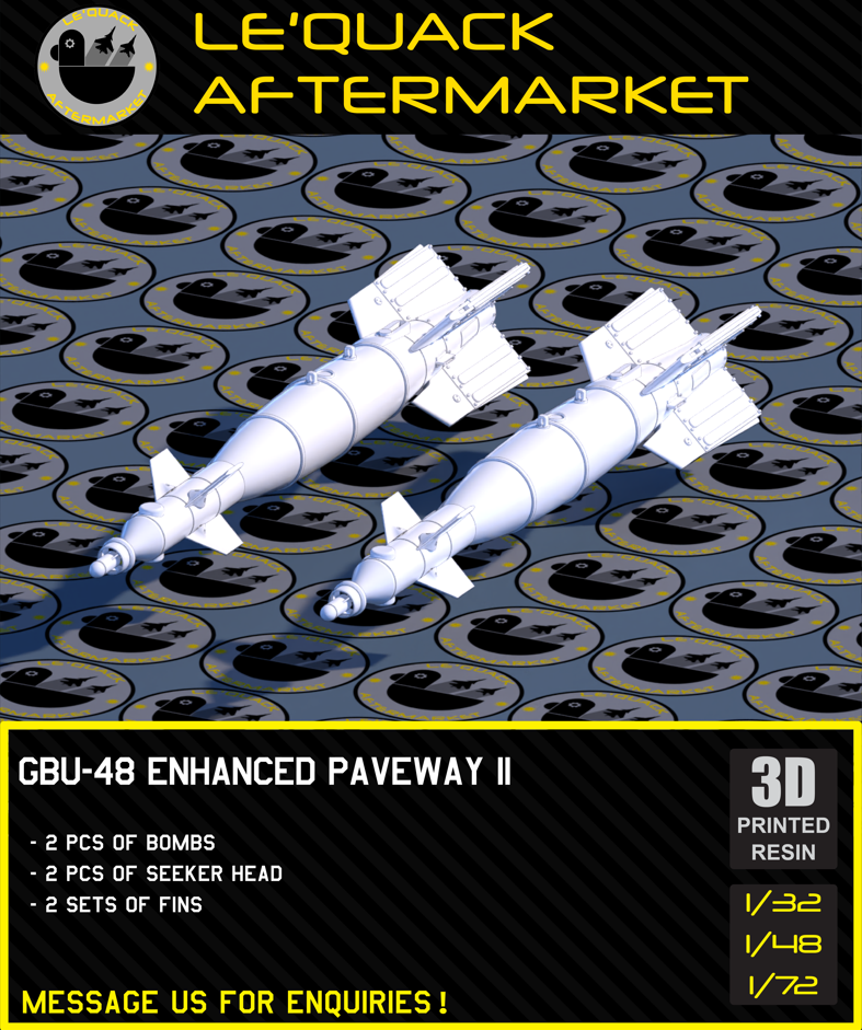 GBU-48 Enhanced Paveway II 3D printed resin scale model accessory