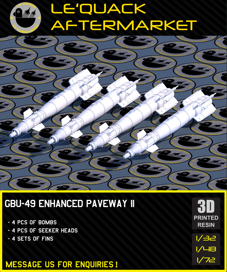 GBU-49 Enhanced Paveway II 3D printed resin scale model accessory