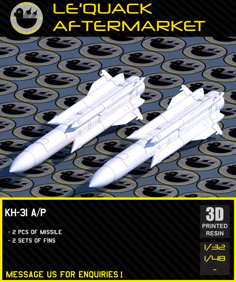 KH-31 A/P 3D printed resin scale model accessory