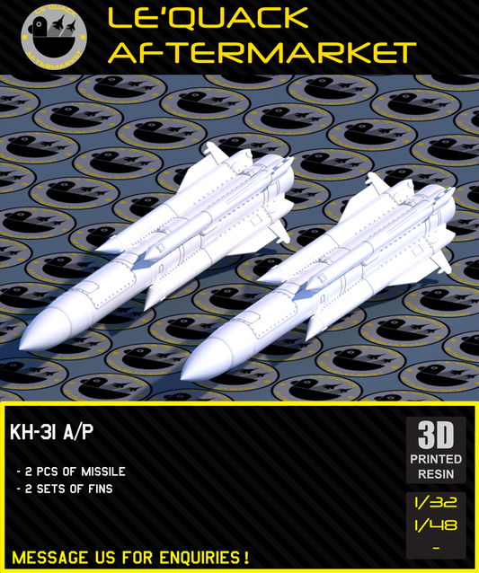 KH-31 A/P 3D printed resin scale model accessory