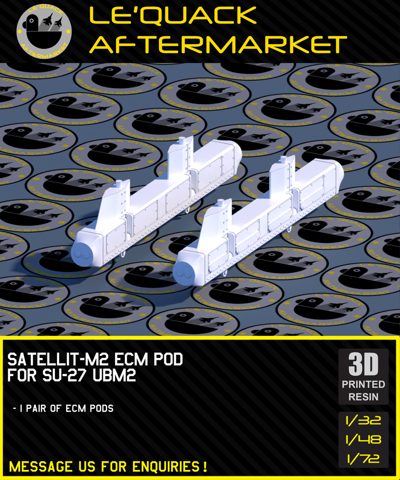 Satellit-M2 ECM Pod for SU-27 UBM2 3D printed resin scale model accessory
