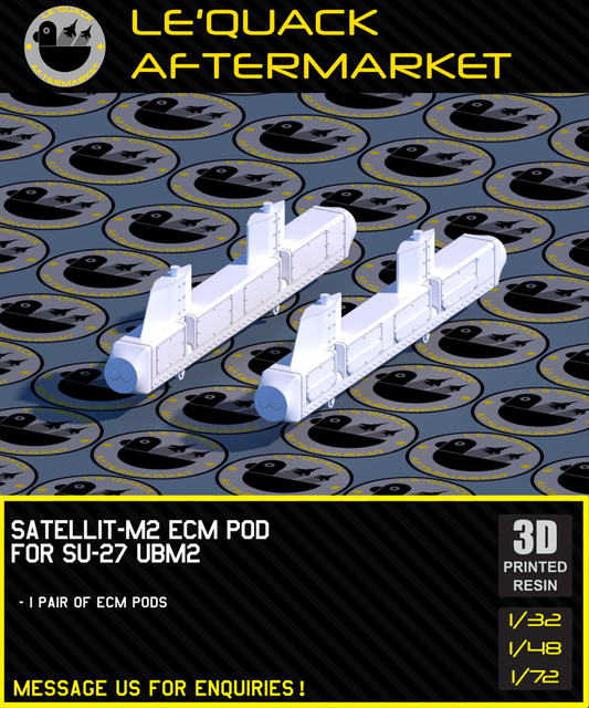 Satellit-M2 ECM Pod for SU-27 UBM2 3D printed resin scale model accessory