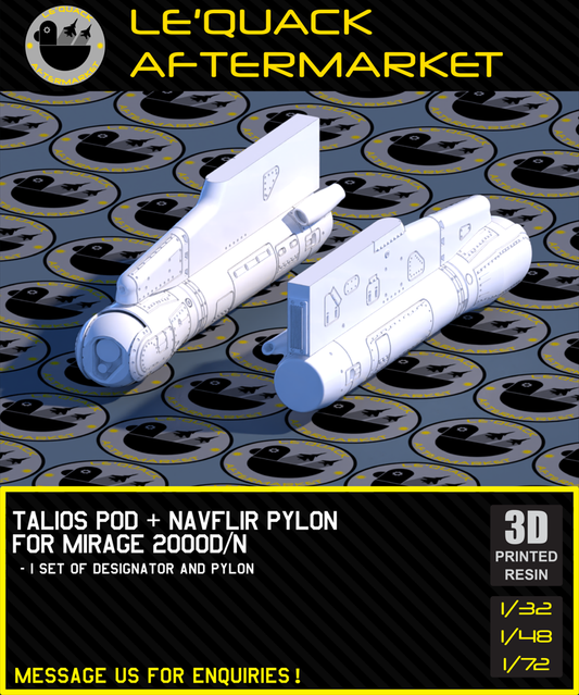 Talios Pod + NAVFLIR Pylon for Mirage 2000D/N 3D printed resin scale model accessory