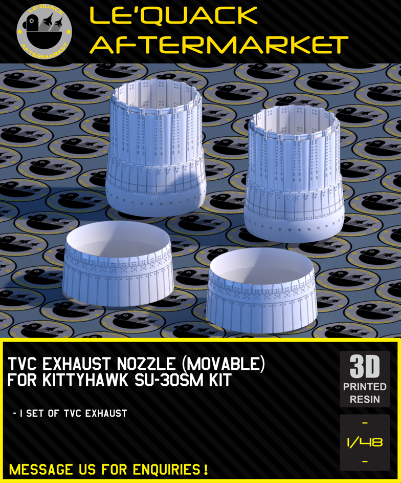 TVC Exhaust Nozzle (Movable) for Kittyhawk SU-30SM Kit 3D printed resin scale model accessory