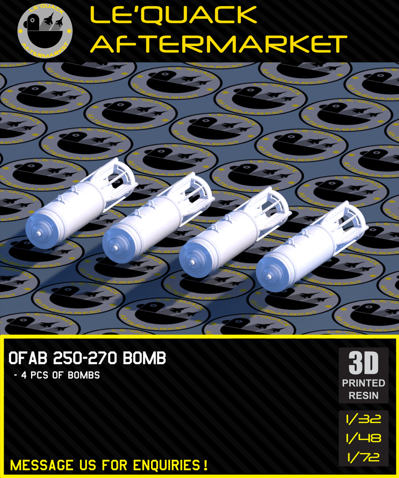 OFAB 250-270 Bomb 3D printed resin scale model accessory