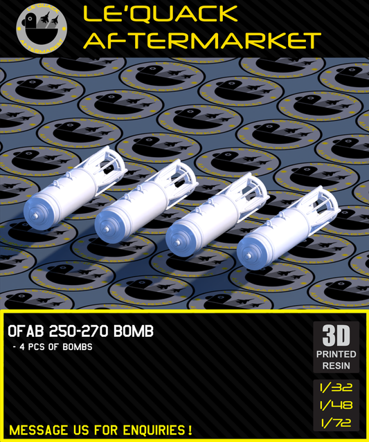 OFAB 250-270 Bomb 3D printed resin scale model accessory