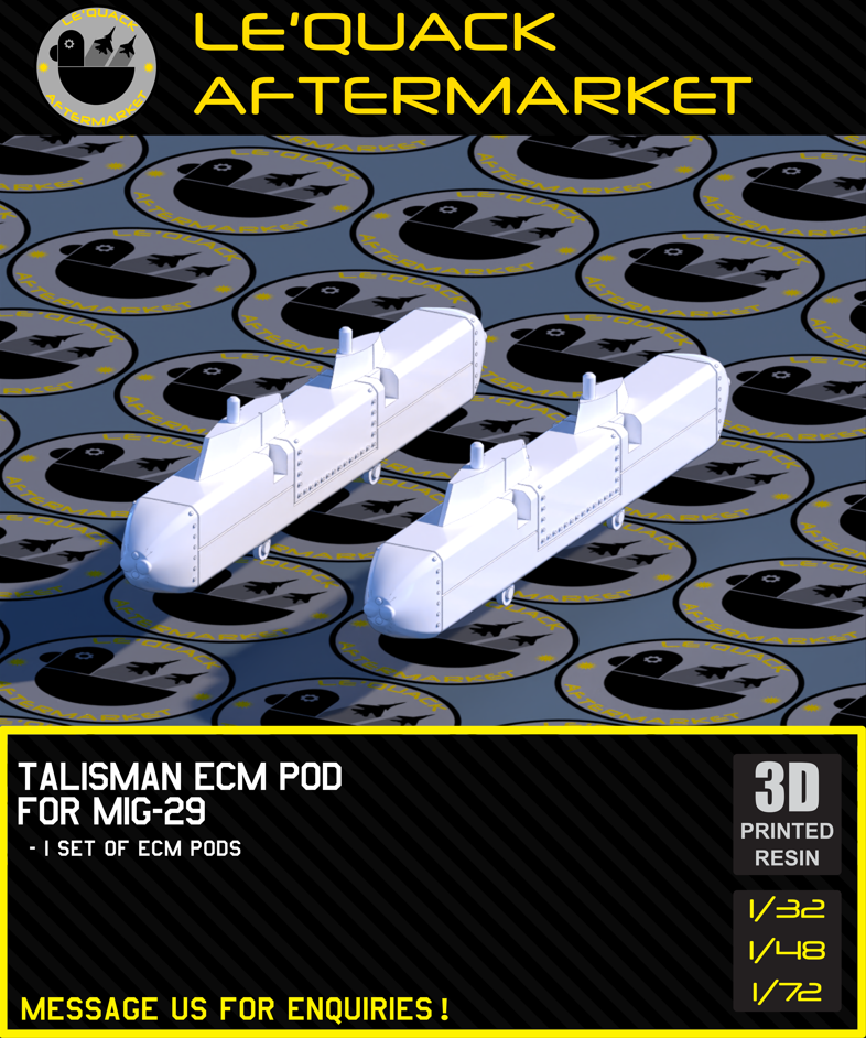 Talisman ECM Pod for MiG-29 3D printed resin scale model accessory
