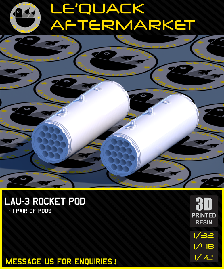 LAU-3 Rocket Pod 3D printed resin scale model accessory