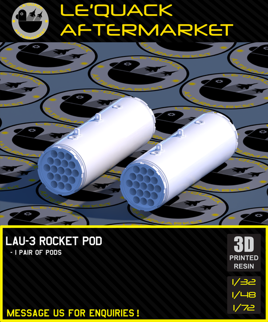 LAU-3 Rocket Pod 3D printed resin scale model accessory